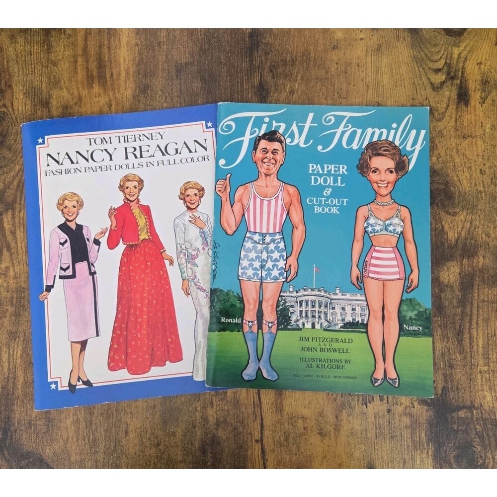 Set Of Two Paper Doll Books Nancy Reagan And Reagan First Family Uncut